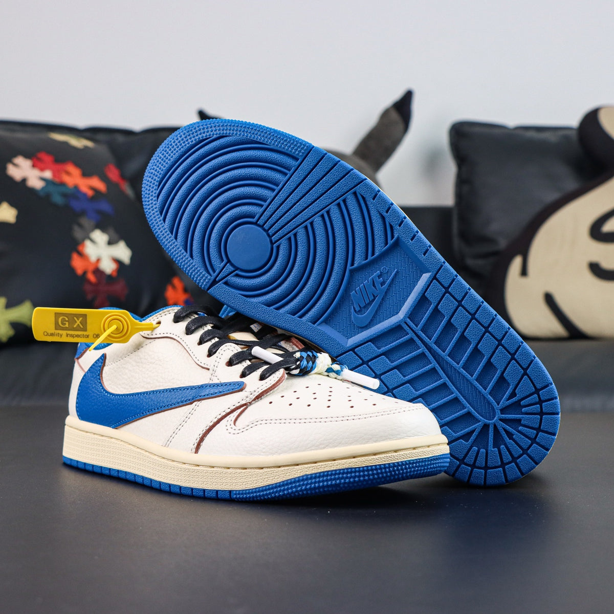Travis Scott x Fragment x Air Jordan 1 Low OG SP Sail Military Blue